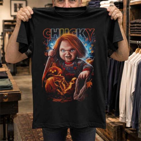 Creepy Killer Doll Halloween Horror Graphic Tee