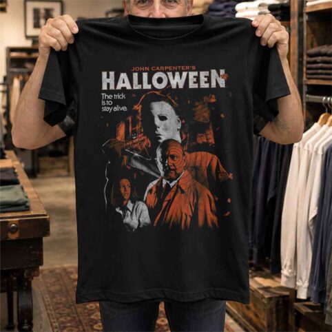 Autumn Stalker Collage Vintage Horror Graphic Tee