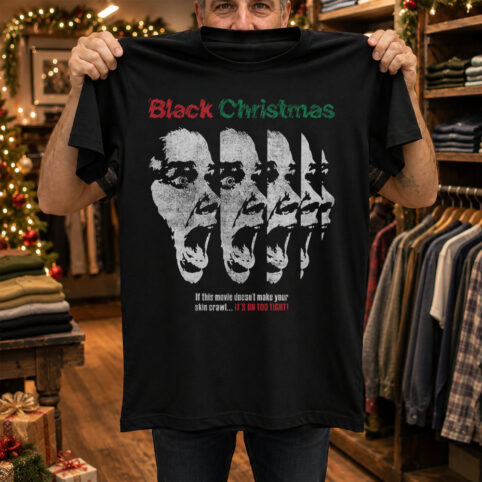 Black Christmas Skin Crawl Horror Movie Tee