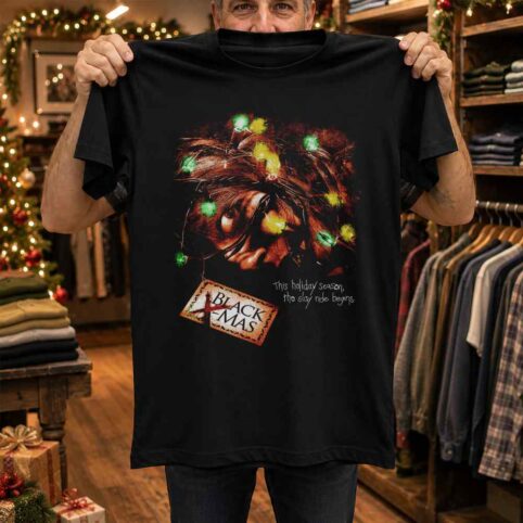 Black Christmas Vintage Slasher Horror Movie Tee