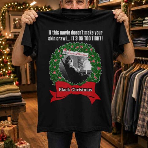 Black Christmas Murder Ornament Vintage Horror Tee