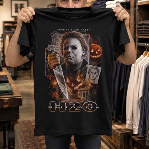 Autumn Masked Stalker Vintage Horror Graphic Tee