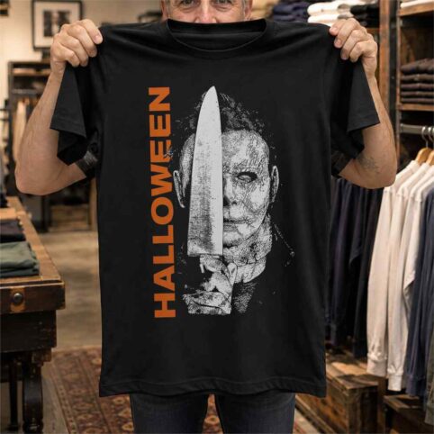 Masked Knife Stalker Vintage Slasher Graphic Tee