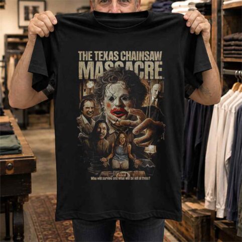Masked Butcher Family Vintage Horror Graphic Tee