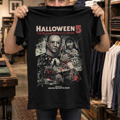 Ghostly Doorway Retro Halloween Horror Graphic Tee