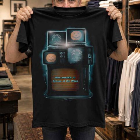 Retro Pumpkin Television Broadcast Horror Graphic Tee