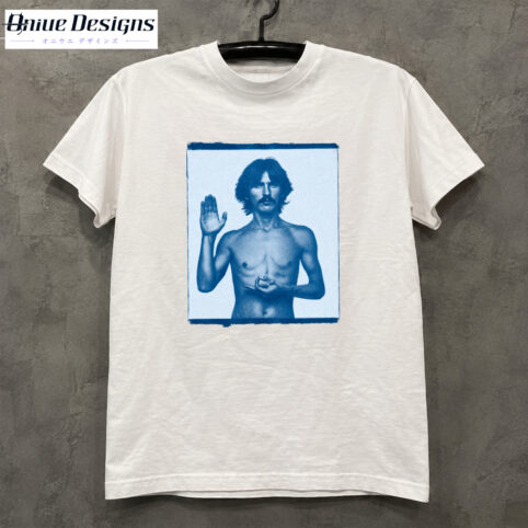 Blue Monochrome Rock Musician Portrait Graphic Tee